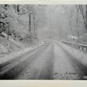 snowy road card