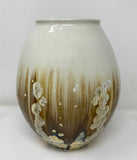 Large Vase Brown & White