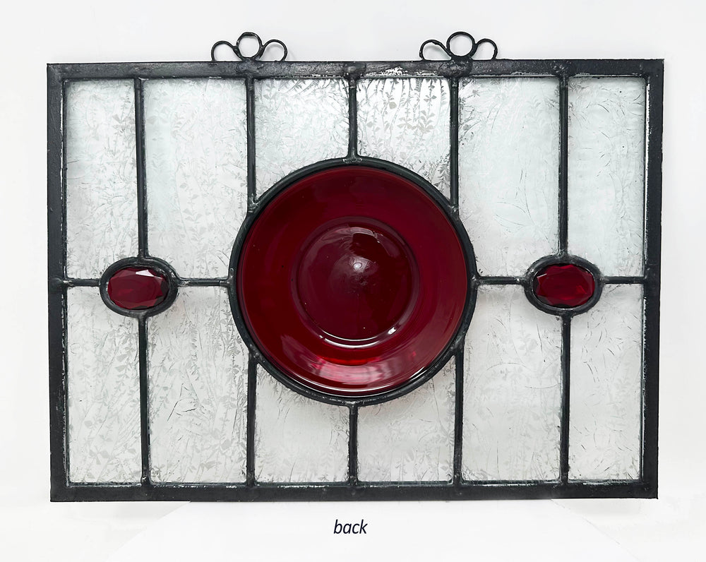 Red Dish in Stained Glass